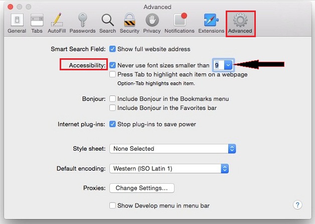 Change text size on mac desktop